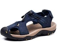 Asifn Herren Outdoor Wandern Leder Sandalen Wasserschuhe Rutschen Geschlossene Zehe Sport Sandalen Gehen Fischer Klettern Sommer（Blau,41/42 EU,41 Markengröße