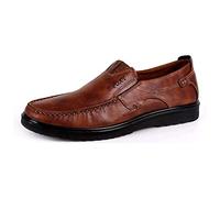Asifn Loafers Herren Leder Fahrschuhe Mokassin Schuhe Aus Weichem Leder Komfort Business Hausschuhe Atmungsaktiv Weich Handmade（Braun,47 EU