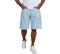 ASIYAN Baggy Jeans Herren Kurz Vintage Jeanshose Gerades Bein Herren-Shorts Mit Tasche Knielang Denim Sommer Lockere Kurze Hosen Männer Einfarbig Jeansshort Einfarbig Freizeitshorts(Light Blue,L)