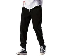 ASIYAN Japanische Samthose for Herren, Kirakuco, Elastische Taille, Übergröße, Winter, Joggen, Lässige Baggy-Jogginghose Mit Sporttasche(Noir,XL)