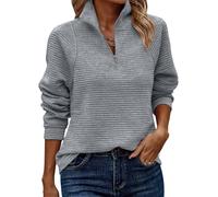 ASOMI Sweatshirt Damen Halber Reißverschluss: Herbst Langarm Sweatshirts Winter Kleidung Elegant Teenager Tops Outdoor Baggy Lässig Locker Tunika Warm Casual Streetwear Jumper V-Ausschnitt