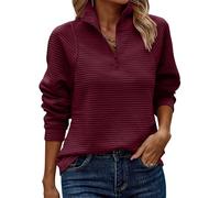 ASOMI Sweatshirt Damen Halber Reißverschluss: Herbst Langarm Sweatshirts Winter Kleidung Elegant Teenager Tops Outdoor Baggy Lässig Locker Tunika Warm Casual Streetwear Jumper V-Ausschnitt