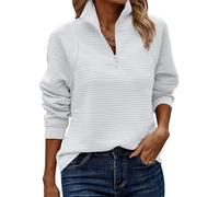 ASOMI Sweatshirt Damen Halber Reißverschluss: Herbst Langarm Sweatshirts Winter Kleidung Elegant Teenager Tops Outdoor Baggy Lässig Locker Tunika Warm Casual Streetwear Jumper V-Ausschnitt