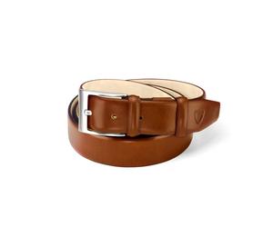 Aspinal of London Klassischer Herrengürtel in glattem Cognac Brown Small: 30-32 inches Leather
