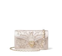 Aspinal of London - Mayfair Clutch mit handgesticktem Vogelgesang auf Ivory 4.3 x7.8 inches / Depth: 1.5 inches Satin