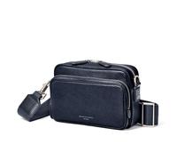Aspinal of London - Reporter East West - Umhängetasche in Marineblau m Navy 6.3 x9.05 inches / Depth: 3.4 inches Leather