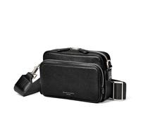 Aspinal of London - Reporter East West - Umhängetasche in schwarzem Ki Black 6.3 x9.05 inches / Depth: 3.4 inches Leather