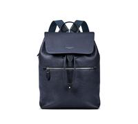 Aspinal of London - Reporter-Rucksack aus Leder in Marineblau mit Kies Blue 15.4 x12.2 inches / Depth: 5.9 inches Leather