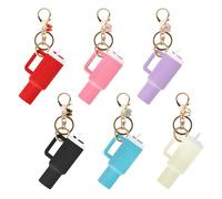 Aspire 6PCS Mini Tumbler -Schlüsselanhänger mit unterschiedlichem Charme, niedliche Tassenzubehör, Geldbeutel -Handtaschen -Rucksack -Charme für Lippenbalsam