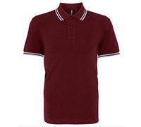 Asquith & Fox Herren Asquith and Fox Men's Classic Fit Tipped Polo Poloshirt Not Applicable, Mehrfarbig (Burgundy/Sky 000), X-Large