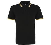 Asquith & Fox Herren Asquith and Fox Men's Classic Fit Tipped Polo Poloshirt Not Applicable, Mehrfarbig (Black/Yellow 000), Large
