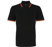 Asquith & Fox Herren Asquith and Fox Men's Classic Fit Tipped Polo Poloshirt Not Applicable, Mehrfarbig (Black/Orange 000), XXX-Large