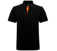 Asquith & Fox Herren Classic Fit Kontrast-Poloshirt (Schwarz/Orange) M