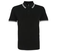 Asquith & Fox Herren Classic Fit Tipped Polo Shirt (Schwarz/Weiß) XL