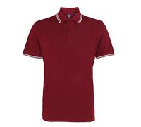 Asquith & Fox Men's classic fit - tipped polo, 2XL, Burgundy/Sky