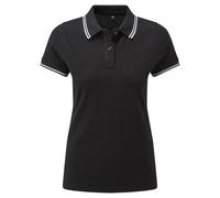 Asquith & Fox Womens/Ladies Classic Fit Tipped Polo (Schwarz/Weiß) XS