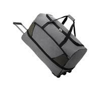 AsrMyjcx Duffelbeutel mit Rädern Reisewagen Tasche Doppelgriffe mit faltbaren Handtasche Gepäckbeutel rollende Reisetasche für Männer, Grau, S