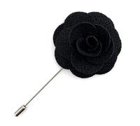 Assorted Fashion Herren Revers Blumen handgemachte Boutonniere Stick Pin Hochzeit neu (Schwarz)