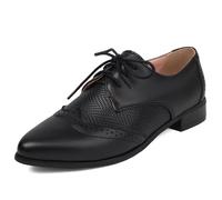 Asterisco Damen Blockabsatz Oxford Daily Niedrige Absatz Schuhe-240094 Schwarz Gr 41 EU/43Cn