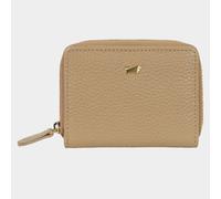 ASTI Mini Reißveschluss-Geldbörse 5 Kartenfächer beige Damen - Leder