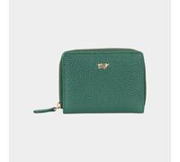 ASTI Mini Reißveschluss-Geldbörse 5 Kartenfächer blau Damen - Leder