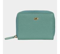 ASTI Mini Reißveschluss-Geldbörse 5 Kartenfächer grün Damen - Leder