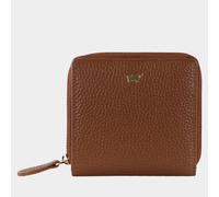 ASTI Reißverschluss-Geldbörse S 6 Kartenfächer braun Damen - Leder