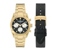 Aston Martin BST Collection Luxuriöse Herren-Armbanduhr mit goldfarbenem Armband und Gehäuse mit schwarzem Zifferblatt