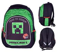 ASTRA Große - Dreifächiger Schulrucksack MOTIV - Minecraft Figuren Rucksack Schultasche Schulrucksack Jungen Creeper Design | licht Rucksack | rucksack jungen Große Kapazität CREEPER