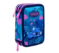 ASTRABAG 3-Fach Mäppchen Federmappe Gefüllt dreifaches Federmäppchen, Schüleretui 3-stöckig Jungen, Federtasche XXL, Federmäppchen mit Zubehör, Sweet Koala