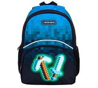 ASTRABAG Kinderrucksack verspannt, 32 x 22 x 10 cm, Blau Pixel, Jungen, Kindergarten, Polyester, 5L, Wasserdicht, Schul-und Tourenwagen