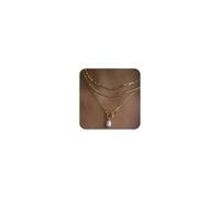 AstraGlam Goldkette Damen Layered - Zarte 14K vergoldete stapelbare Choker Ketten, Perlenketten, Modisches Ketten und Anhänger Schmuckset im Layering Stil, Gold Schmuck