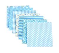Asudaro 7Stück 25x25 cm Baumwollstoff Meterware Stoffpaket für Patchwork DIY Stoffe zum Nähen Stoff Paket Stoffreste Nähstoffe zum nähen Puppenkleider Ärmel Haarband Handwerk Blau
