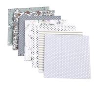 Asudaro Baumwollstoff Meterware Stoffpaket für Patchwork DIY, 7 Stück 50 x 50cm Stoffe Stoffreste Nähen Stoffe Baumwolle Tuch Patchwork-Stoff DIY Handgefertigte Nähen Quilten Stoff Grau