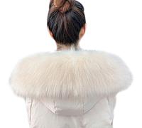 Asudaro Damen Fauxpelzkragen Pelzschal Stolen Pelzkragen Fellkragen Kunstfell Kunstpelz Kragen Fell Schal Hood Kragen Wrap Kunstpelz Kapuze Edges Fellkragen für Wintermantel Jacke Kapuze 65-85cm