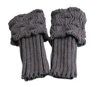 Asudaro Damen Mädchen Winter Beinwärmer Stulpen Strümpfe Stretch Boot Bein Manschetten Stiefel Socken Knit Stiefelsocken Topper Cuff Kniestrümpfe 1 Paar