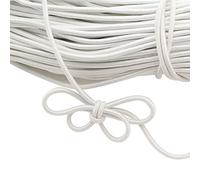 Asudaro Elastische Bänder 3mm Breite Elastische Schnur für Crafts DIY Maskenseile Elastisches Seil, Gummiband zum Nähen Wäschegummi Gummizug Gummilitze Elastic Band Nähzubehör 10M Weiß