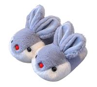 Asudaro Hausschuhe Kaninchen, Kinder Hase-Pantoffeln - Kuschelig Plüsch Hausschuhe Tiere süße Winter-Hausschuhe rutschfest für Schlafzimmer Winnter,32-33 yards 20CM Inner length without elastic band