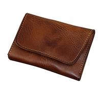 Asudaro Multifunktionale Geldbörse aus Leder, Kreditkartenetui Vintage Portemonnaie Geldbeutel mit Schnallenverschluss Herrenbrieftasche für Platzerlaubnis Identität Karten Rechnung Währung,Braun