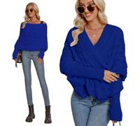 Asudaro Strickschal Mit Ärmeln Damen Winter Pulloverschal Wickelpullover Gestrickter Multifunktionaler Zopfmusterschal Mode Poncho Schal Cape Schal Stola Einfarbig Wrap Scarf