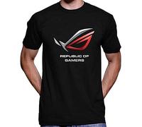 Asus Republic of Gamers T-Shirt Funny Unique Design Mens Round Neck Tees Black L