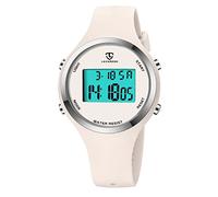 aswan watch Digitaluhr für Damen mit Wecker,Stoppuhr,LED Licht,Datum-Casual Armbanduhr mit Silikonarmband