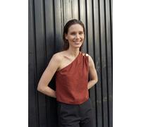 Asymmetrisches Kragen ärmelloses Chiffon-Top XL