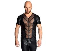 AT Herren T-Shirt H029 Männer Shirt aus Wetlook-Material in schwarz von Noir Handmade Dessous (XL=7)