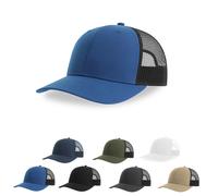 Atlantis Headwear Basecap Atlantis Bryce Cap Mesh Cap zweifarbig aus Recyceltem Polyester Truckercap Grau/Schwarz