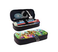 (AT2310)Super Mario Cartoon Pencil Case Brown Leather Pen Bag Student Stationery Pouch Holder Organizer for School Office Supplies for Kids Teen Adult