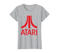 Atari Classic Rotes Logo T-Shirt, Damen, Grau Meliert, XXL