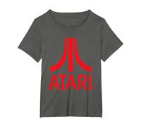 Atari Classic Rotes Logo T-Shirt, Damen Große Größen, Anthrazit, 3X