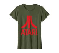 Atari Classic Rotes Logo T-Shirt, Damen, Olivgrün, S