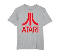Atari Classic Rotes Logo T-Shirt, Herren Große Größen, Grau Meliert, 3X Tall
